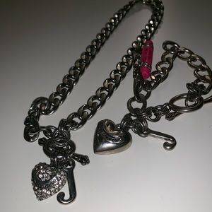 Juicy Couture silver necklace and bracelet set